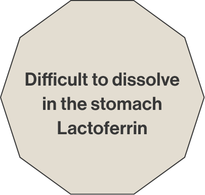 Enteric-coated lactoferrin that does not dissolve easily in the stomach